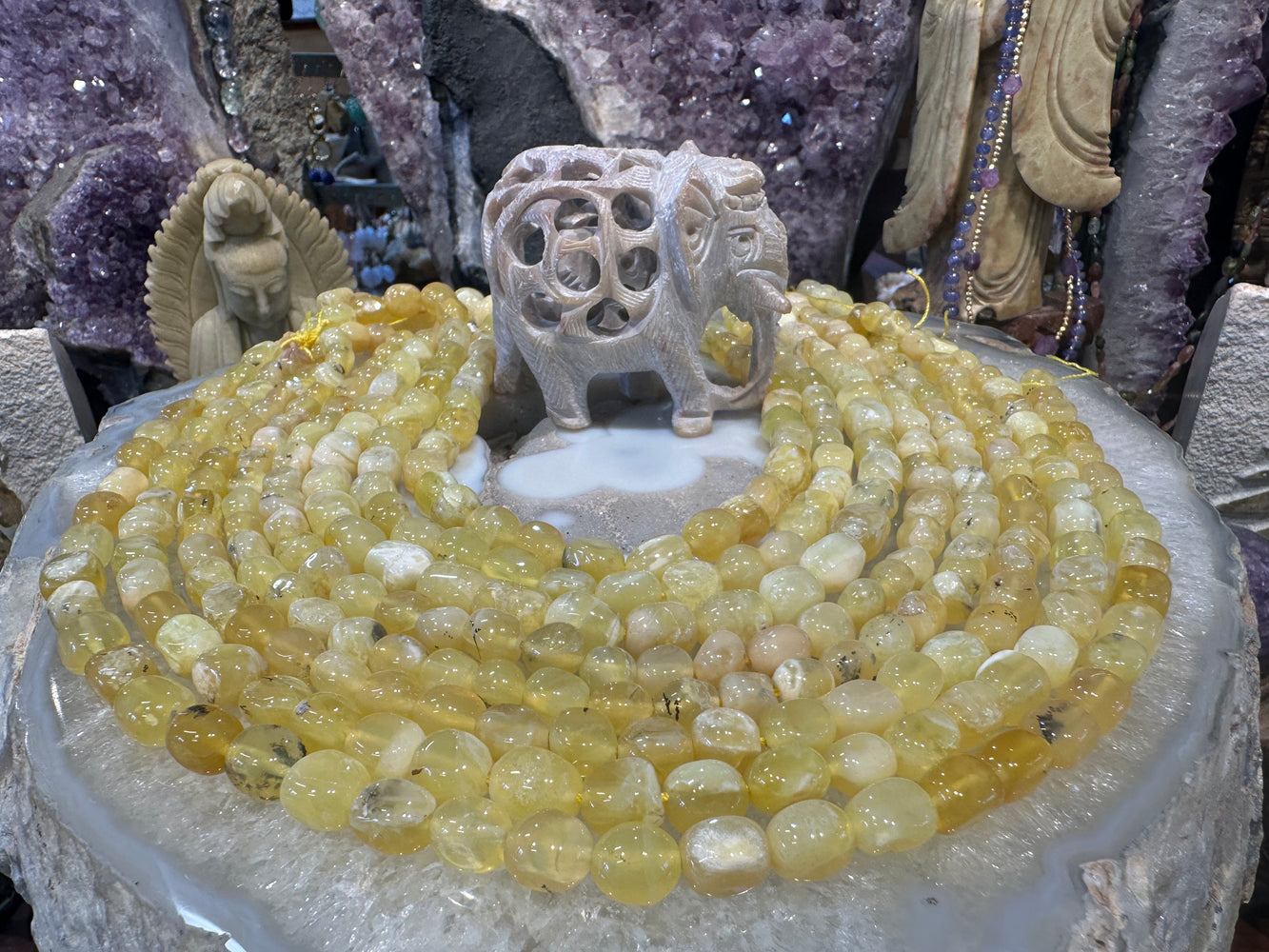 Yellow opal 9-12mm gemstone nugget beads