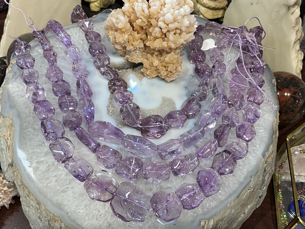 Lavender amethyst nugget 13-20mm gemstone beads