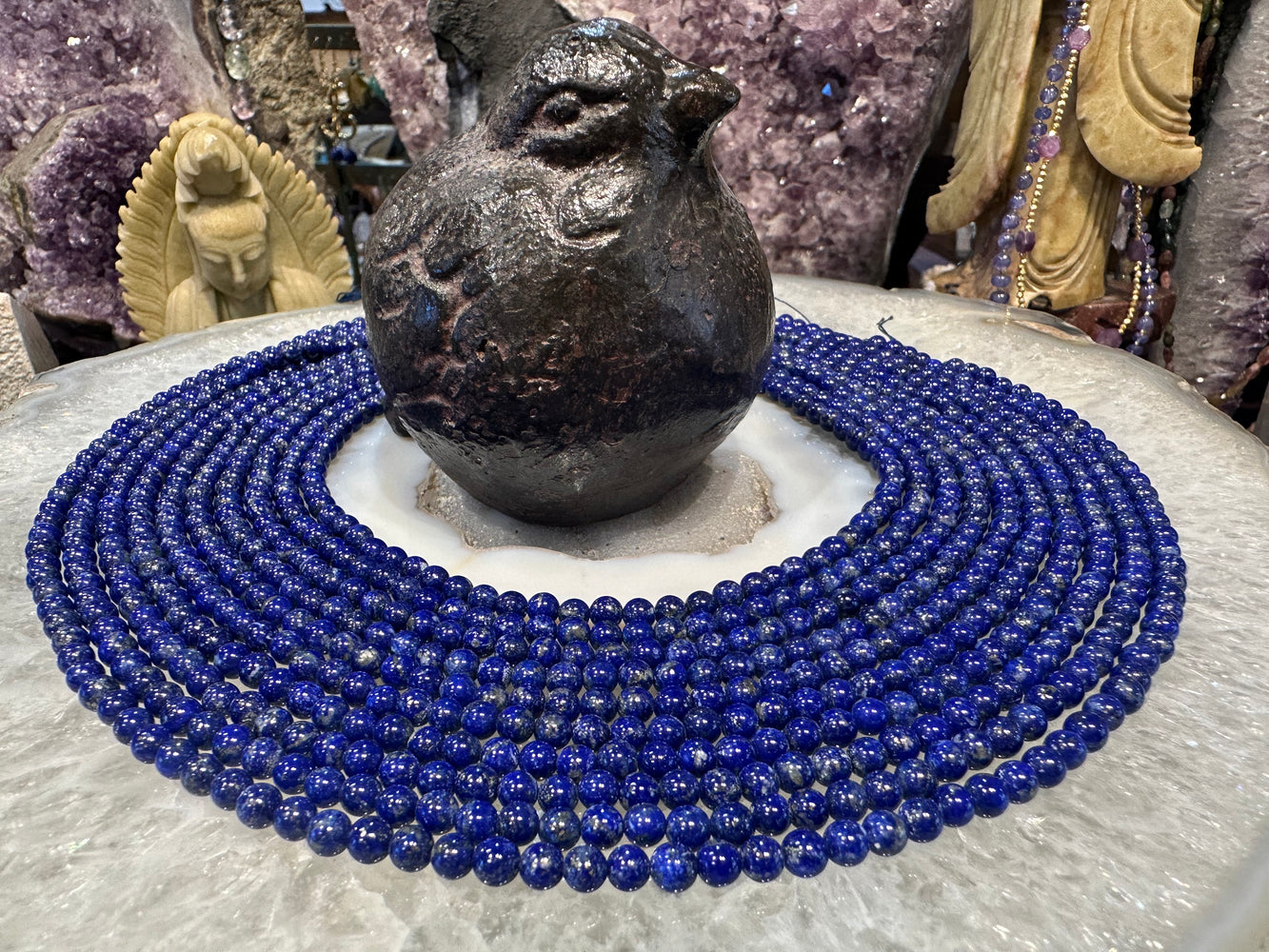 Lapis lazuli 4mm round gemstone beads