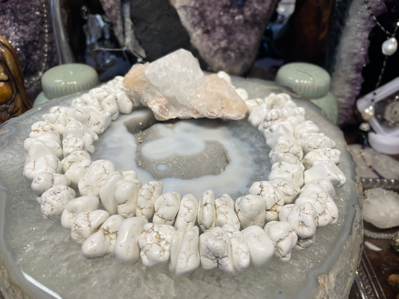 White howlite large 17-20mm nugget gemstones beads