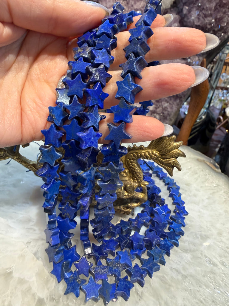 Lapis star 10mm carving gemstone