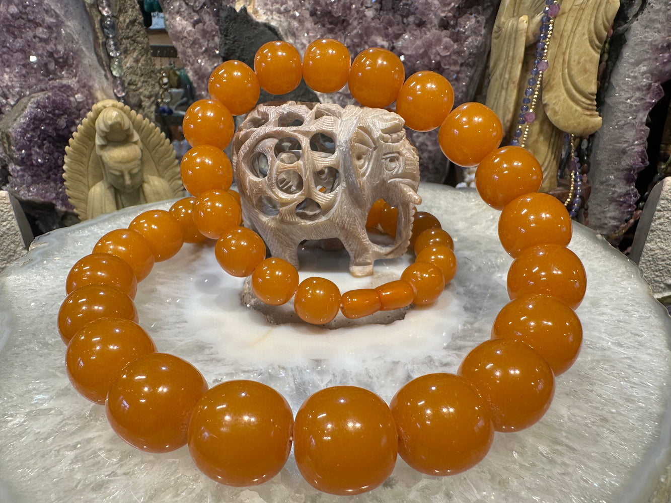 Vintage pressed Baltic amber necklace