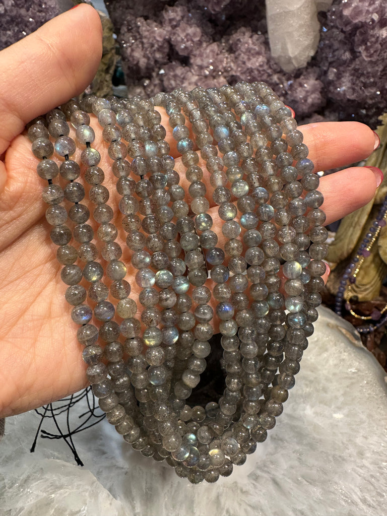 Labradorite 5mm flash gemstone beads