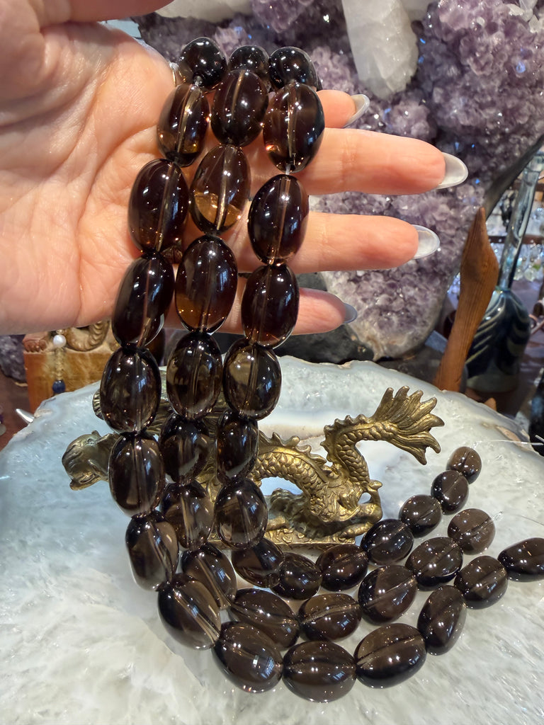 Smoky quartz oval deep oval 22mm gemstone