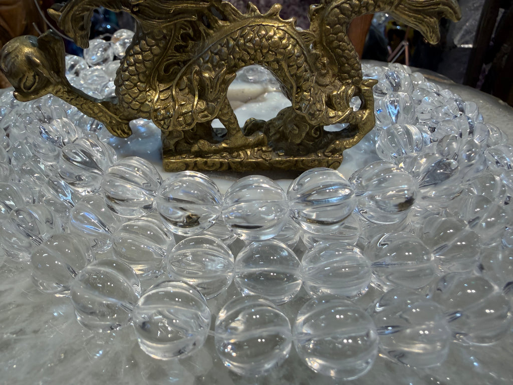 Clear quartz melon carving 14mm gemstone