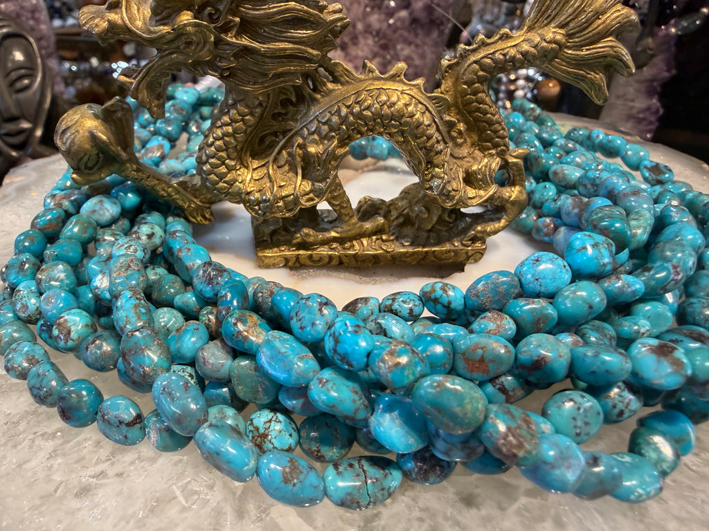 Turquoise natural 8-10mm nugget gemstone beads