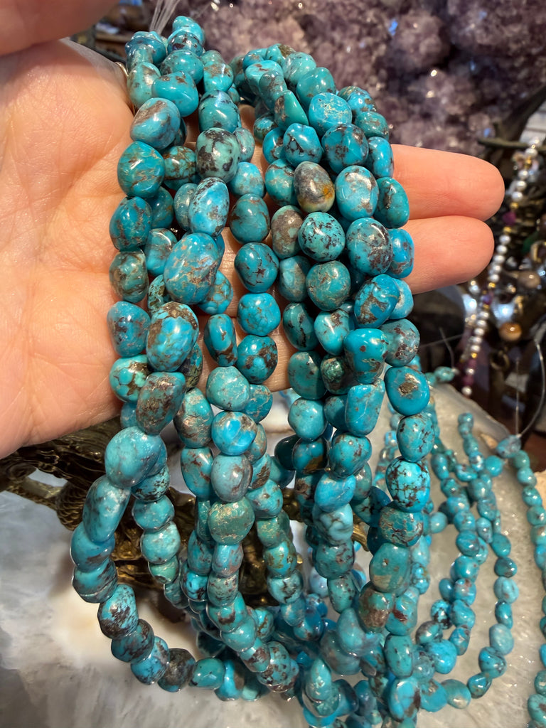 Turquoise natural 8-10mm nugget gemstone beads