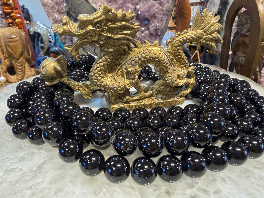Black tourmaline 12mm gemstone