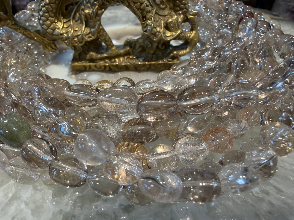 Rutile quartz 8-11mm tumble gemstone beads