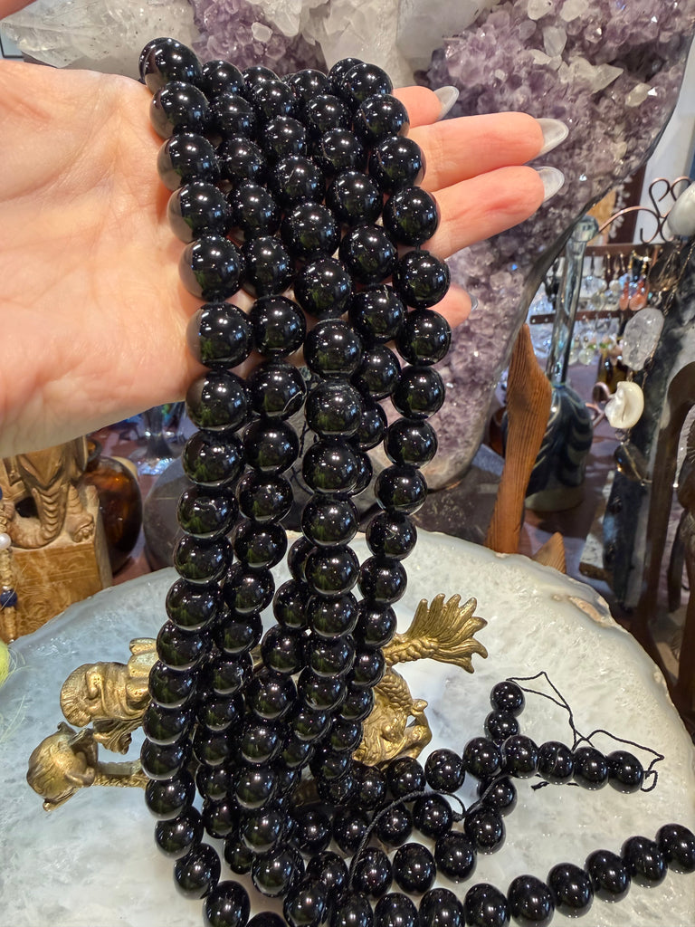 Black tourmaline 12mm gemstone