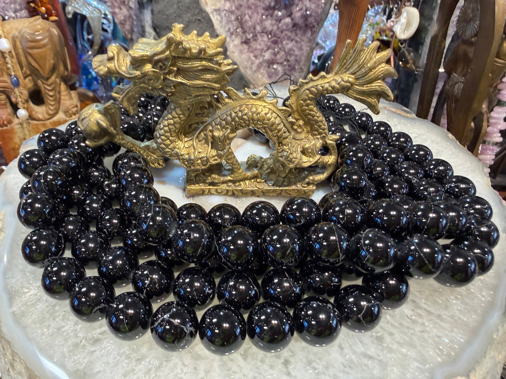Black tourmaline 14mm gemstone