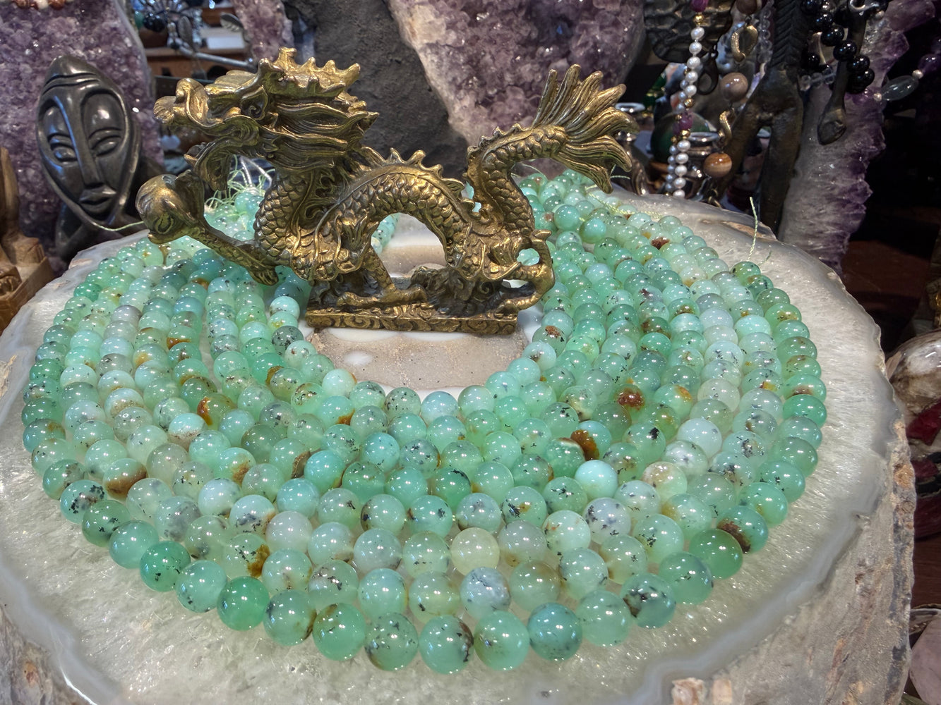 Superb Chrysoprase 8mm gemstones beads