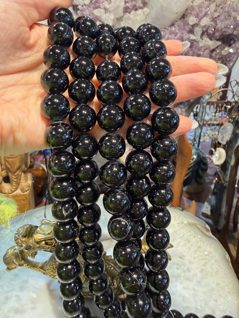 Black tourmaline 14mm gemstone