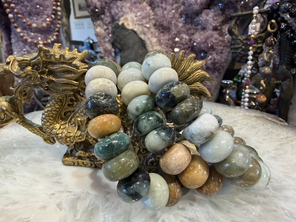 Jadeite jade 14-15mm rondelle bracelet