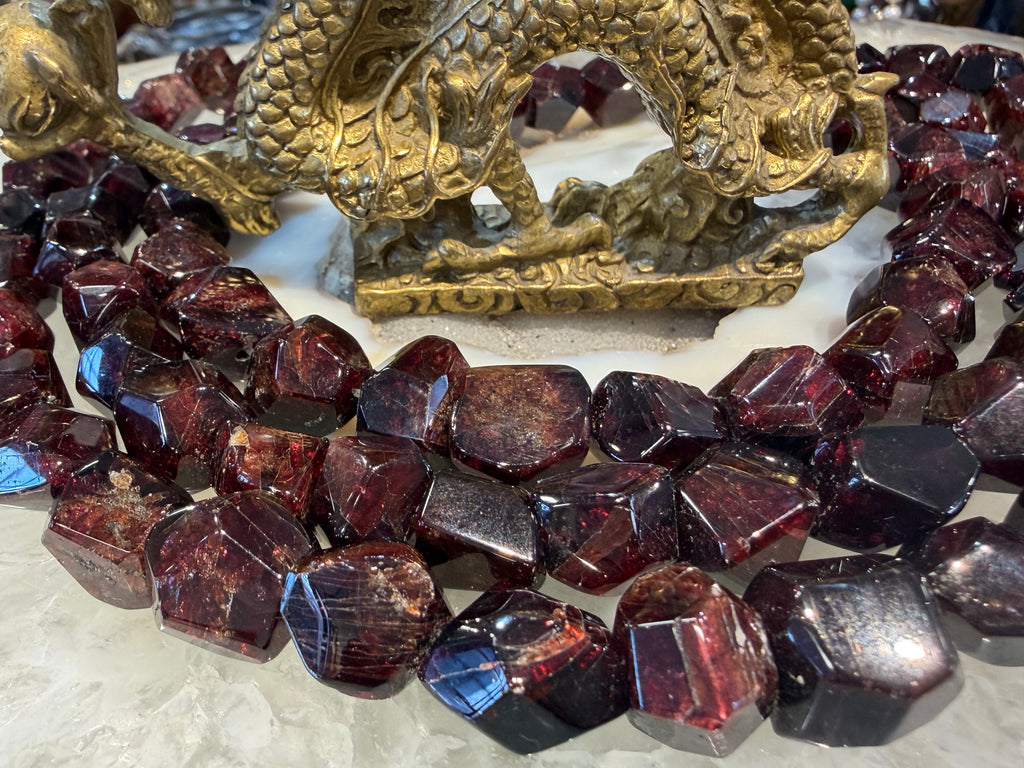 Superb Garnet cut 13-15mm gemstones beads