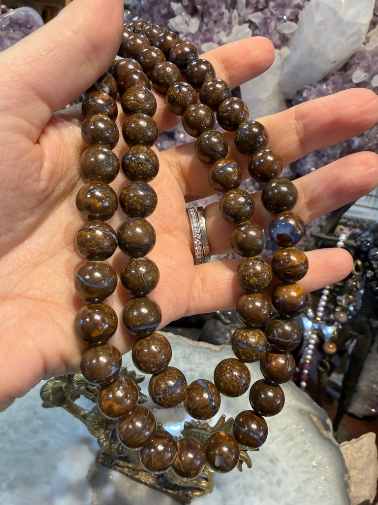 Superb Boulder opal 10mm gemstone Beads
