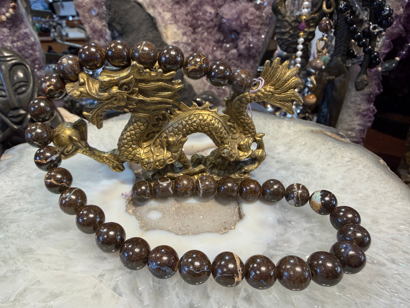 Superb Boulder opal 12mm gemstone beads