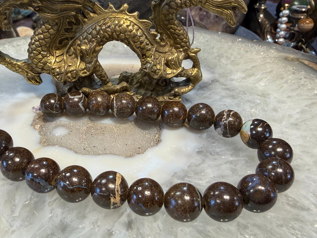 Superb Boulder opal 12mm gemstone beads