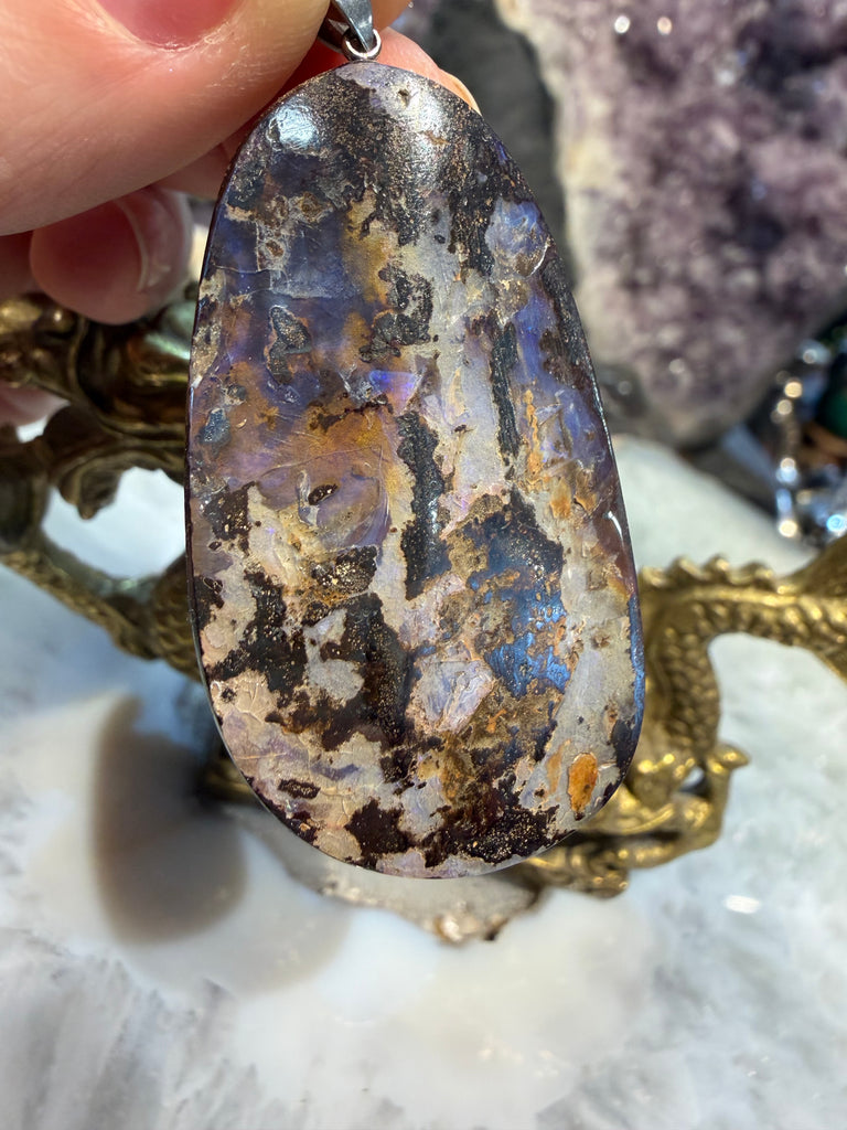 Boulder opal  49x26mm pendant