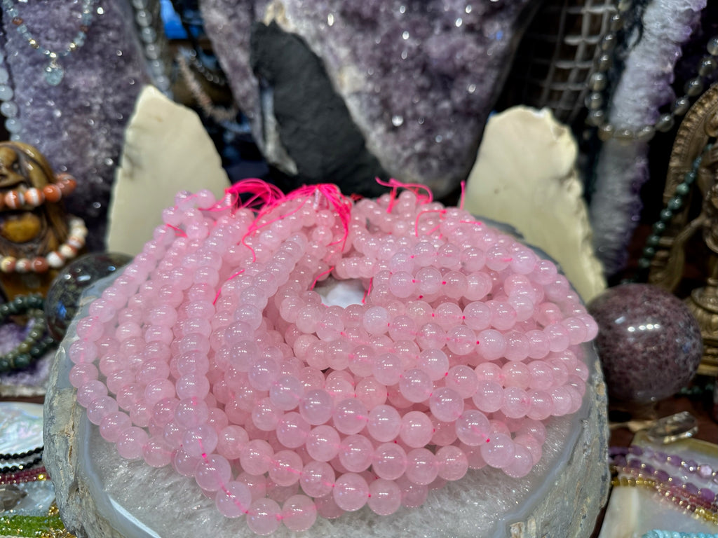 10mm Brazil Rose Quartz Round Gemstone Beads