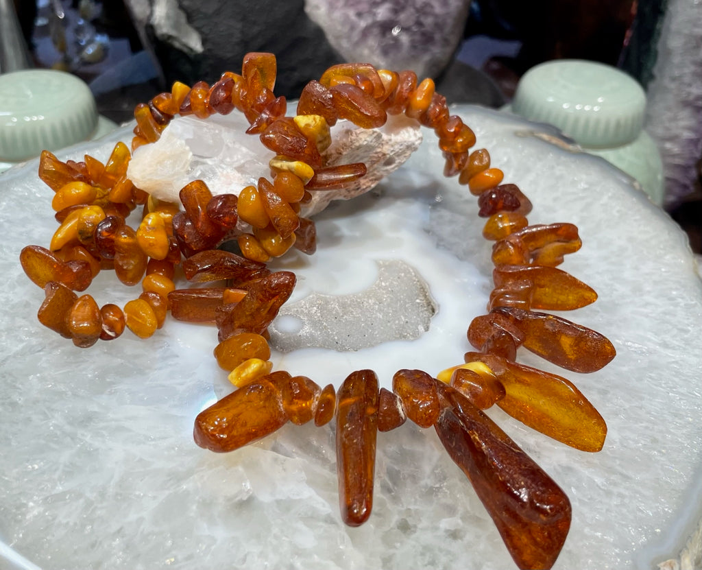 Old large Natural amber necklace
