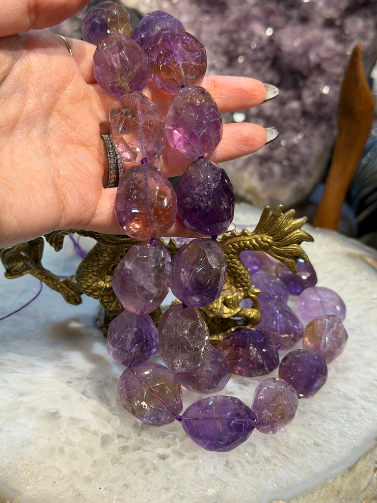 Fabulous Huge Ametrine 25mm faceted gem cut