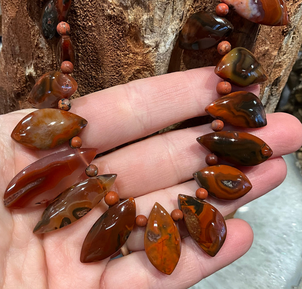 Superb Red condor agate top drilled gemstone pendant beads