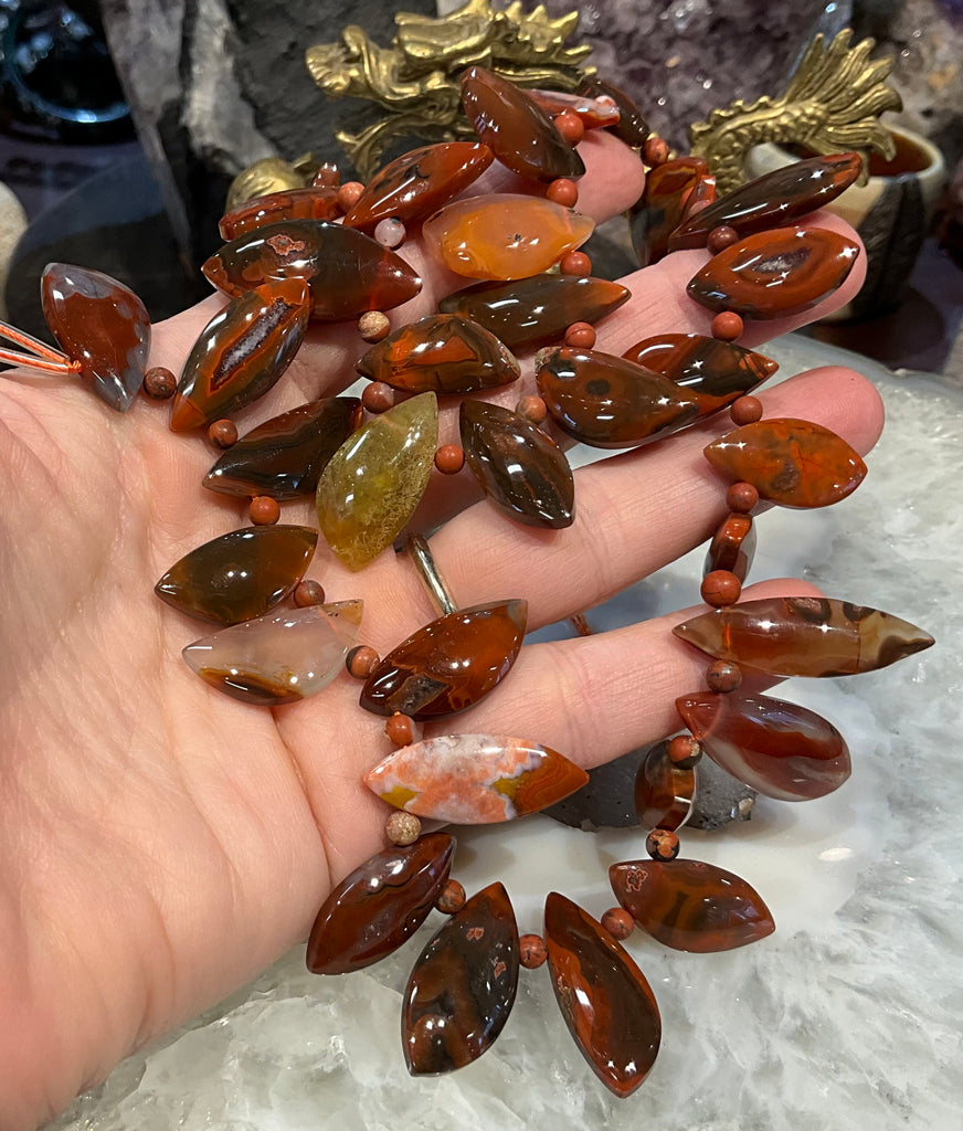 Superb Red condor agate top drilled gemstone pendant beads