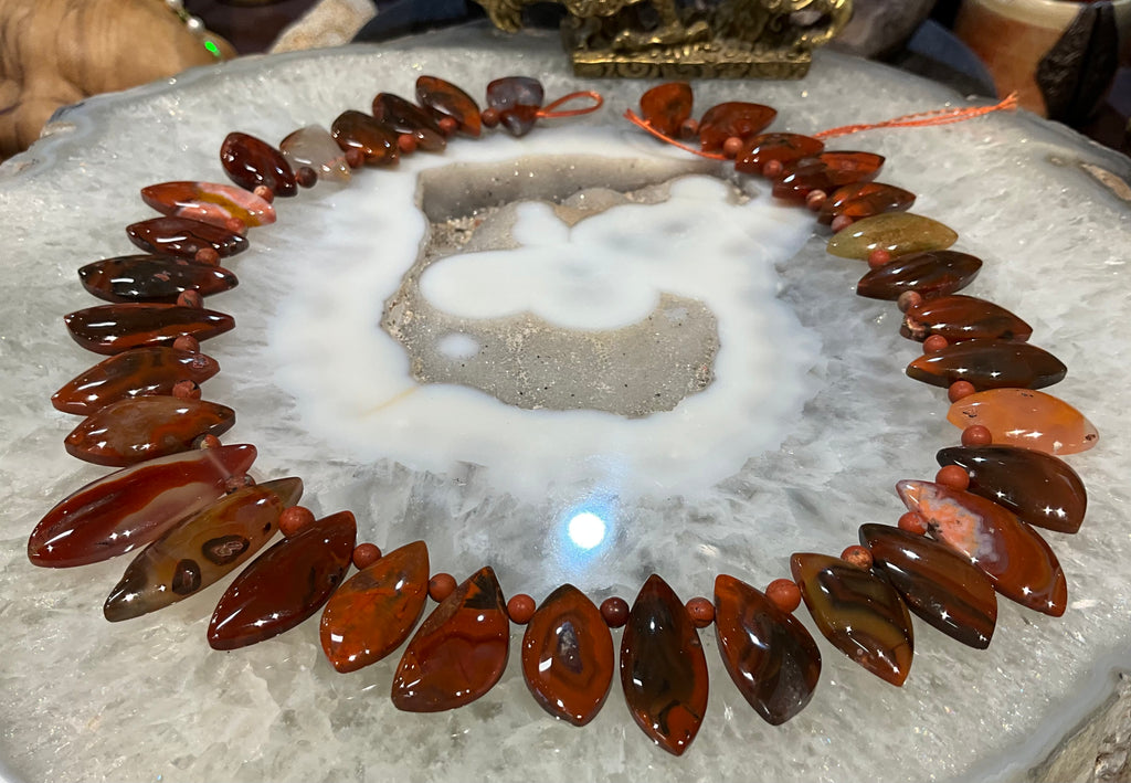 Superb Red condor agate top drilled gemstone pendant beads