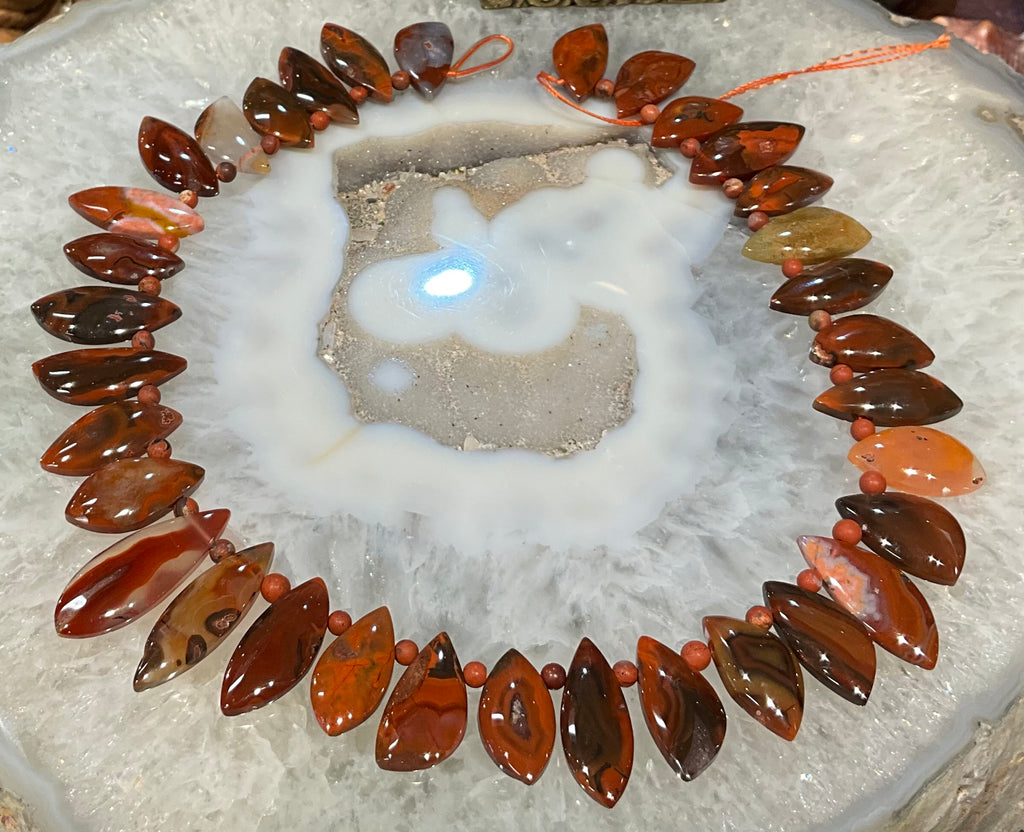 Superb Red condor agate top drilled gemstone pendant beads