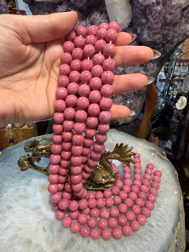 Beautiful pink Rhodonite 10mm gemstone