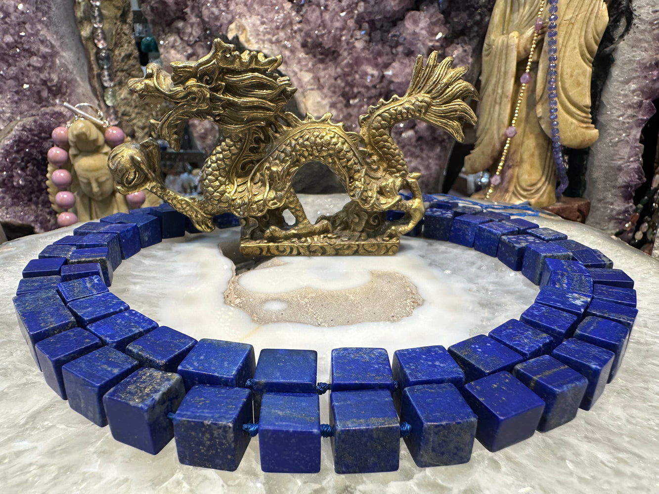 Superb Matte lapis cube 10-11mm gemstone