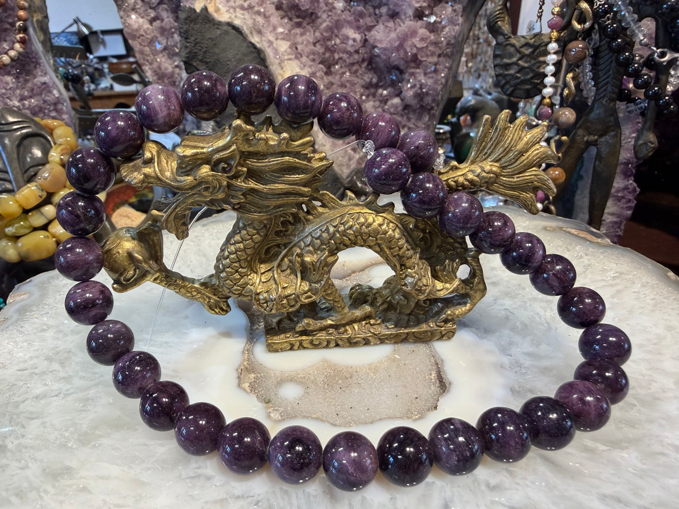 Superb Sugilite deep 12mm gemstone beads #1