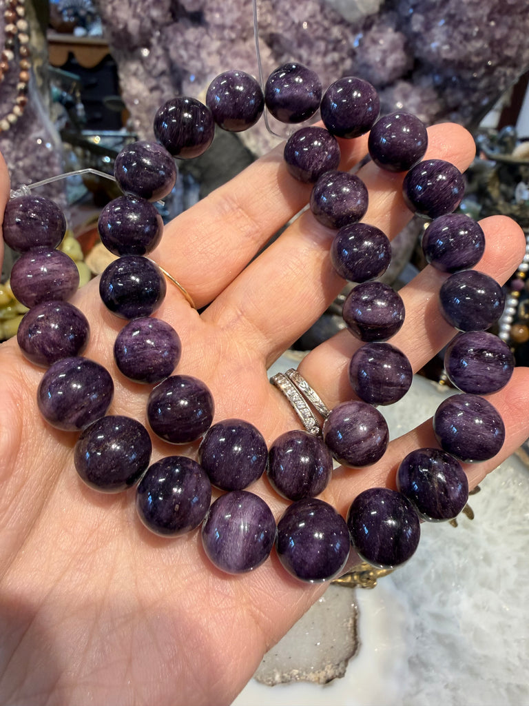 Superb Sugilite deep 12mm gemstone beads #1