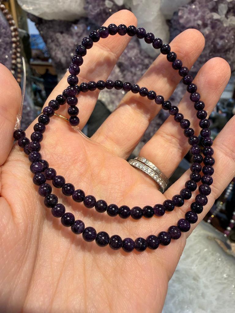 Superb Sugilite deep 4mm gemstone beads