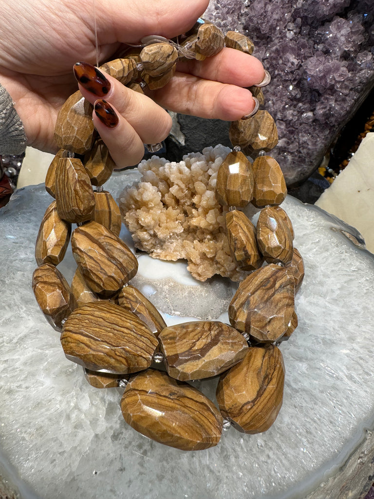 Large Picture jasper graduated 15-35mm cut gemstones nugget beads