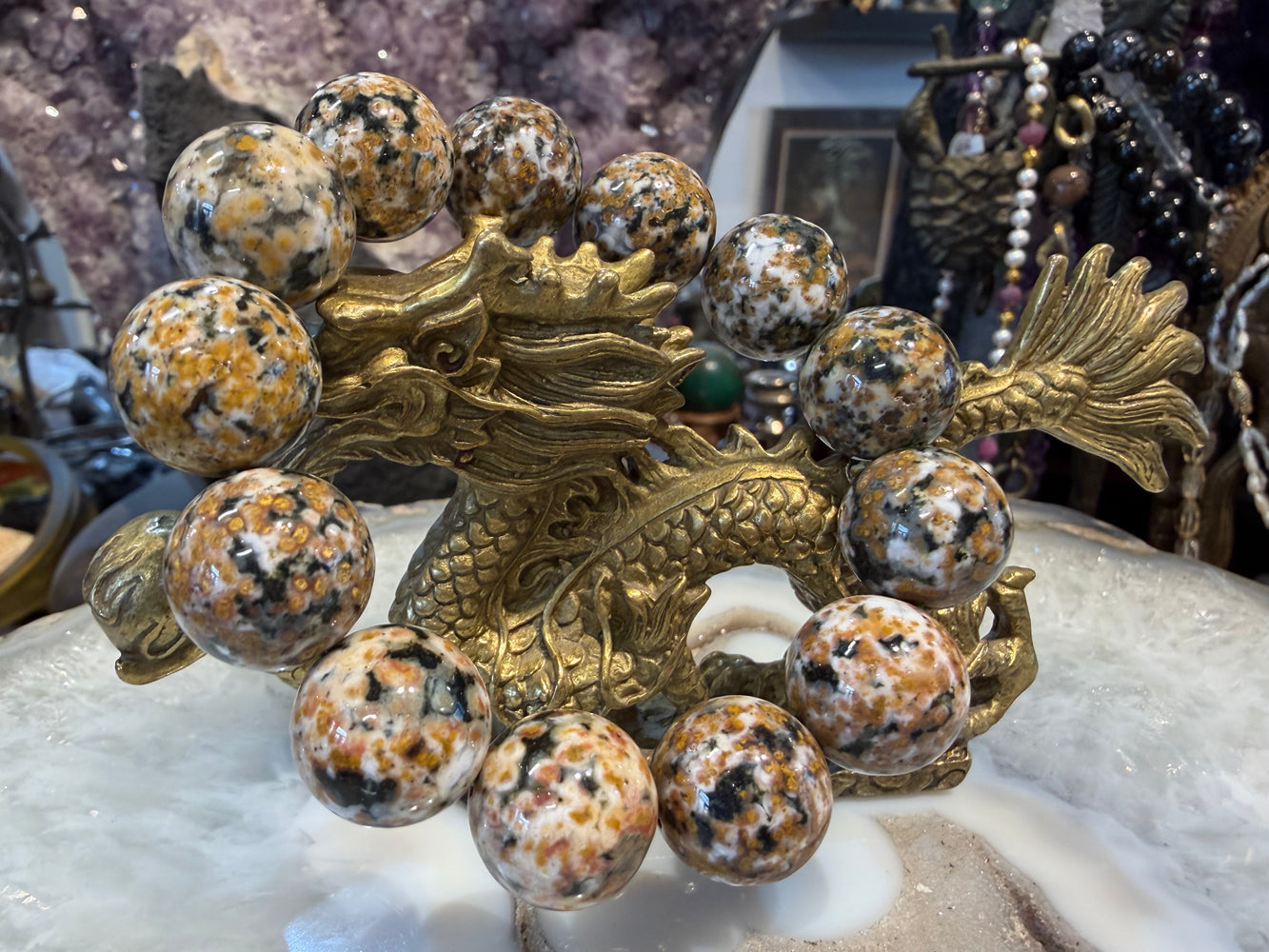 Amazing Ocean jasper 16mm Round gemstone bracelet #2