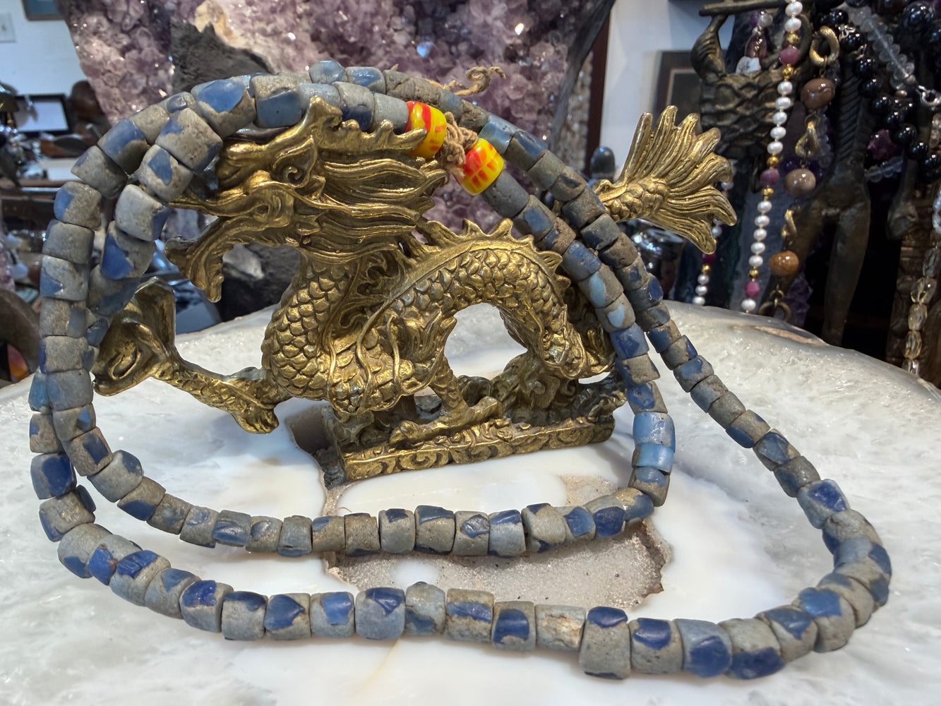 Superb Antique Blue African trade beads
