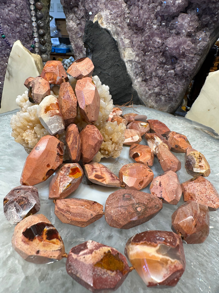 Superb Large Mexican fire opal cut gemstones beads