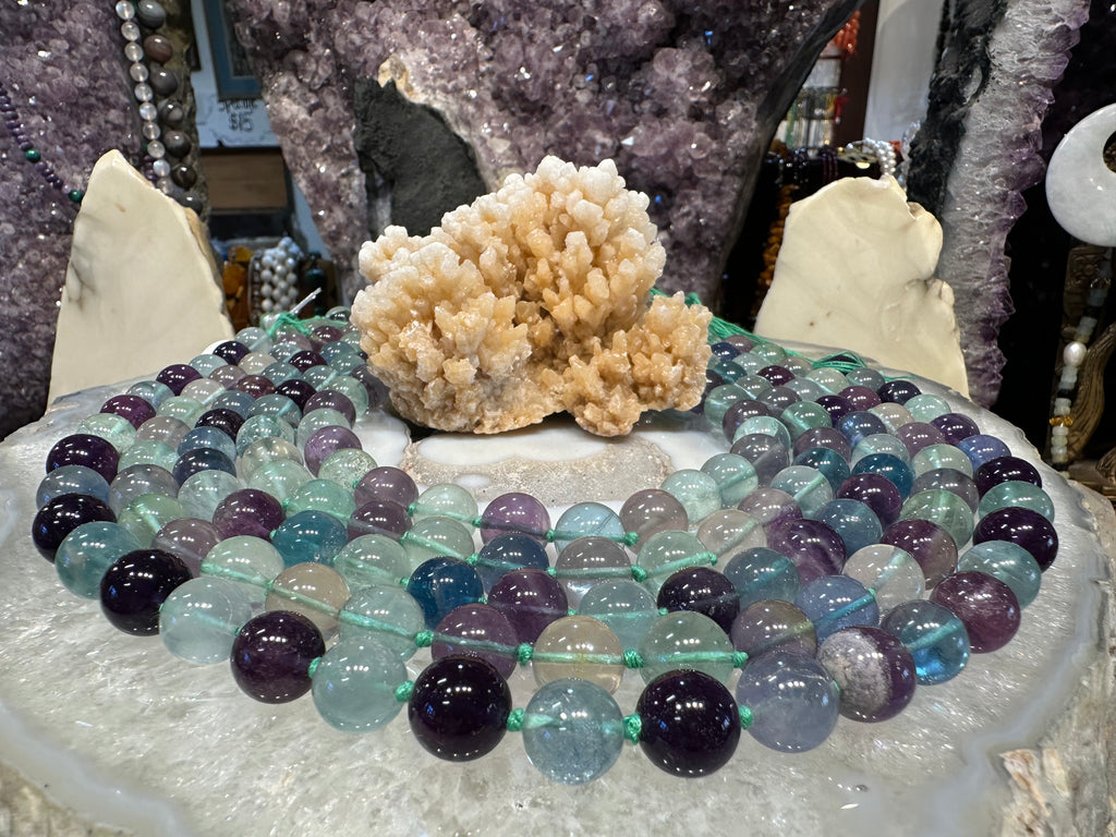 Rainbow fluorite 11mm gemstones beads