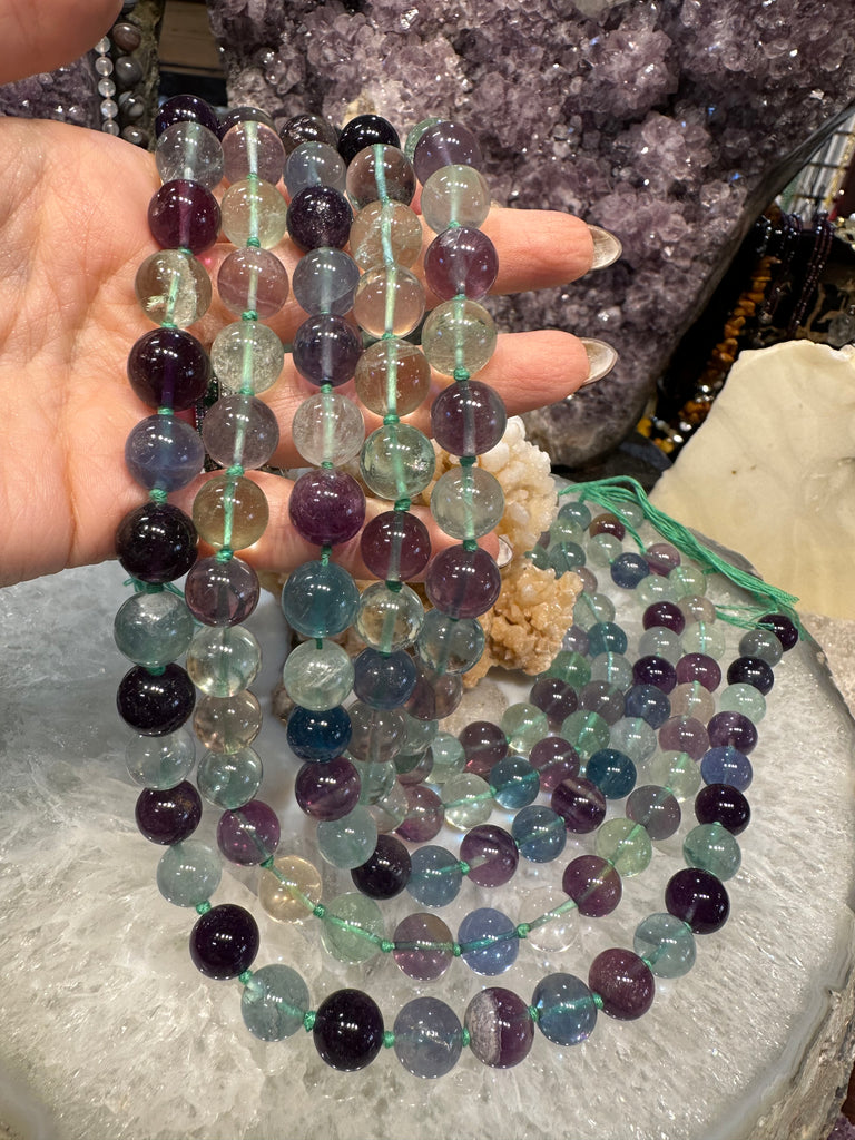 Rainbow fluorite 11mm gemstones beads