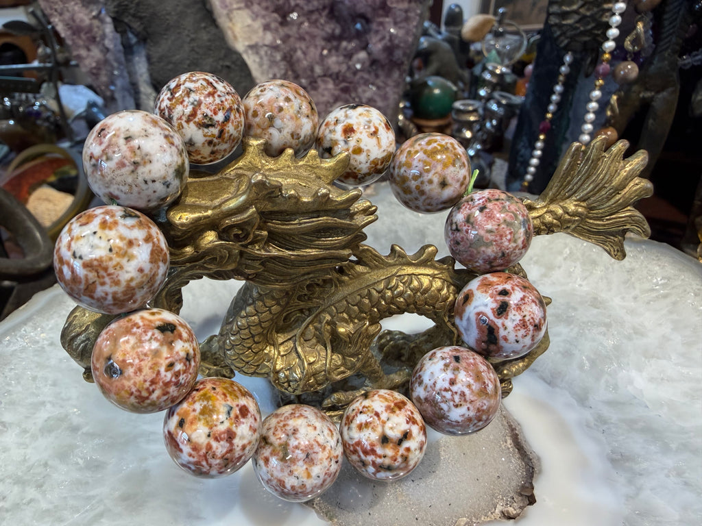 Amazing Ocean jasper 16mm Round gemstone bracelet #1
