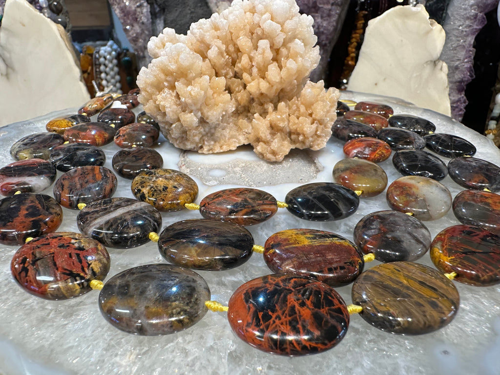 Pilbara jasper oval 26mm gemstones beads