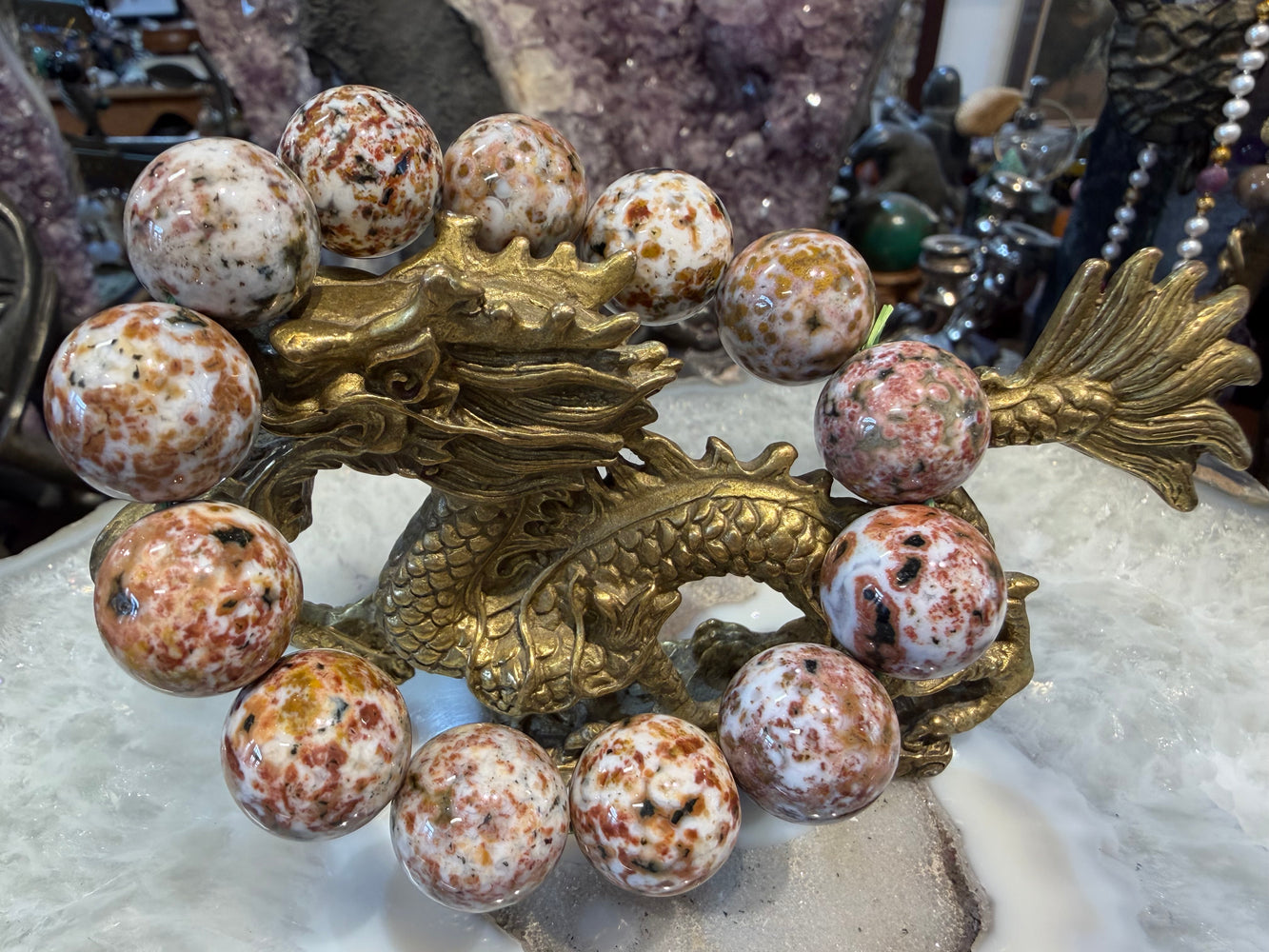 Amazing Ocean jasper 16mm Round gemstone bracelet #1