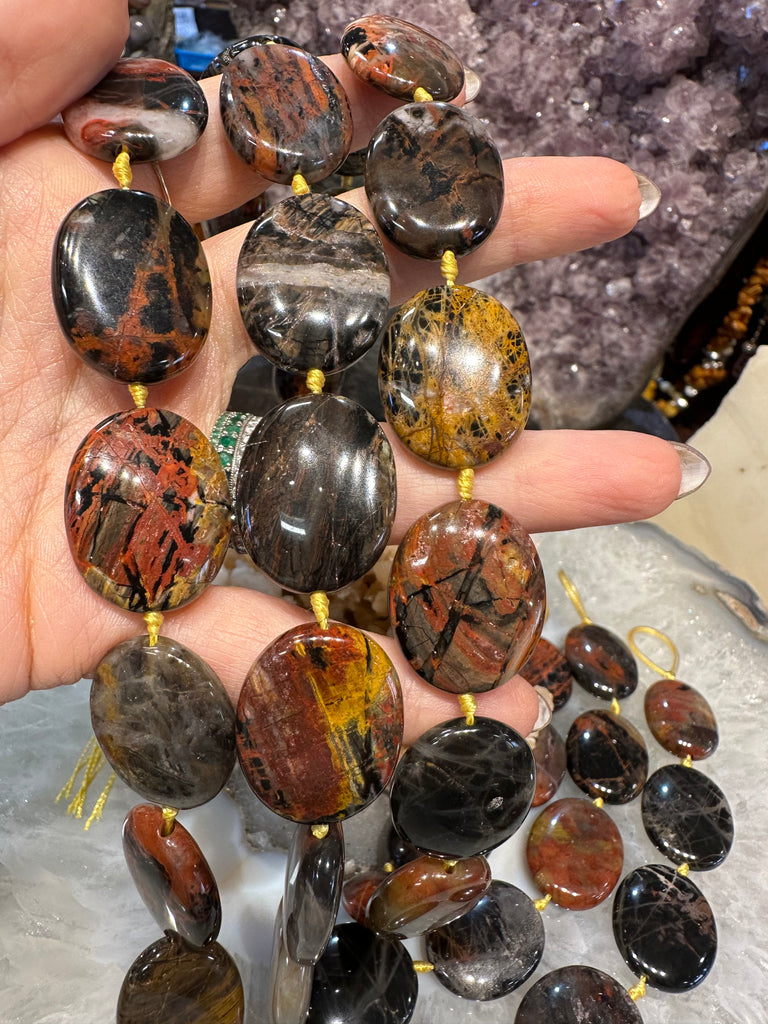 Pilbara jasper oval 26mm gemstones beads