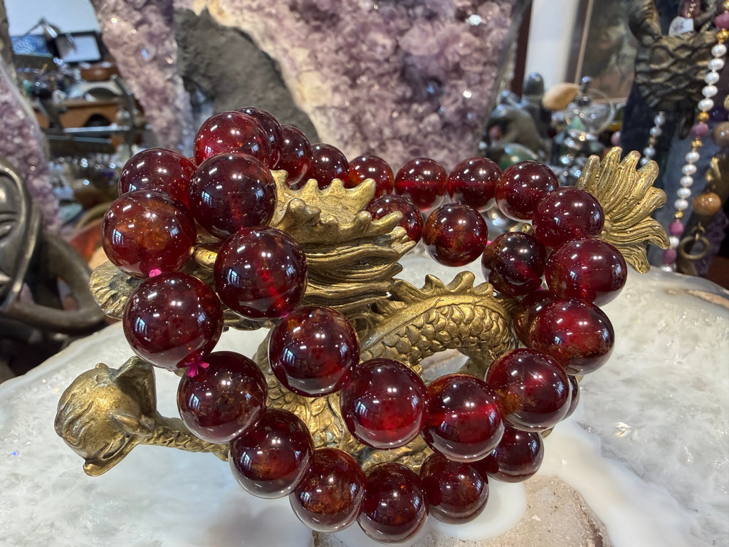 Hessonite Garnet 12mm Round Gemstone Beads