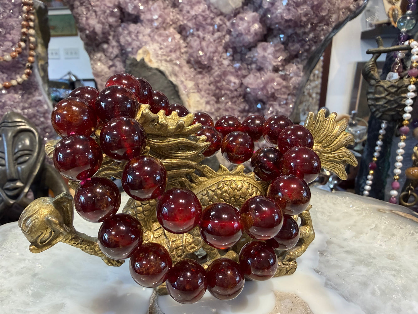 Hessonite Garnet 12mm Round Gemstone Beads