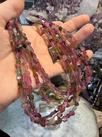 Tourmaline gem faceted 6-7mm gemstone beads