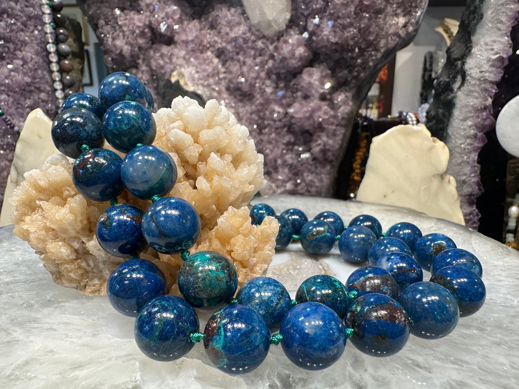 Superb Shattuckite 15.5mm gemstones beads