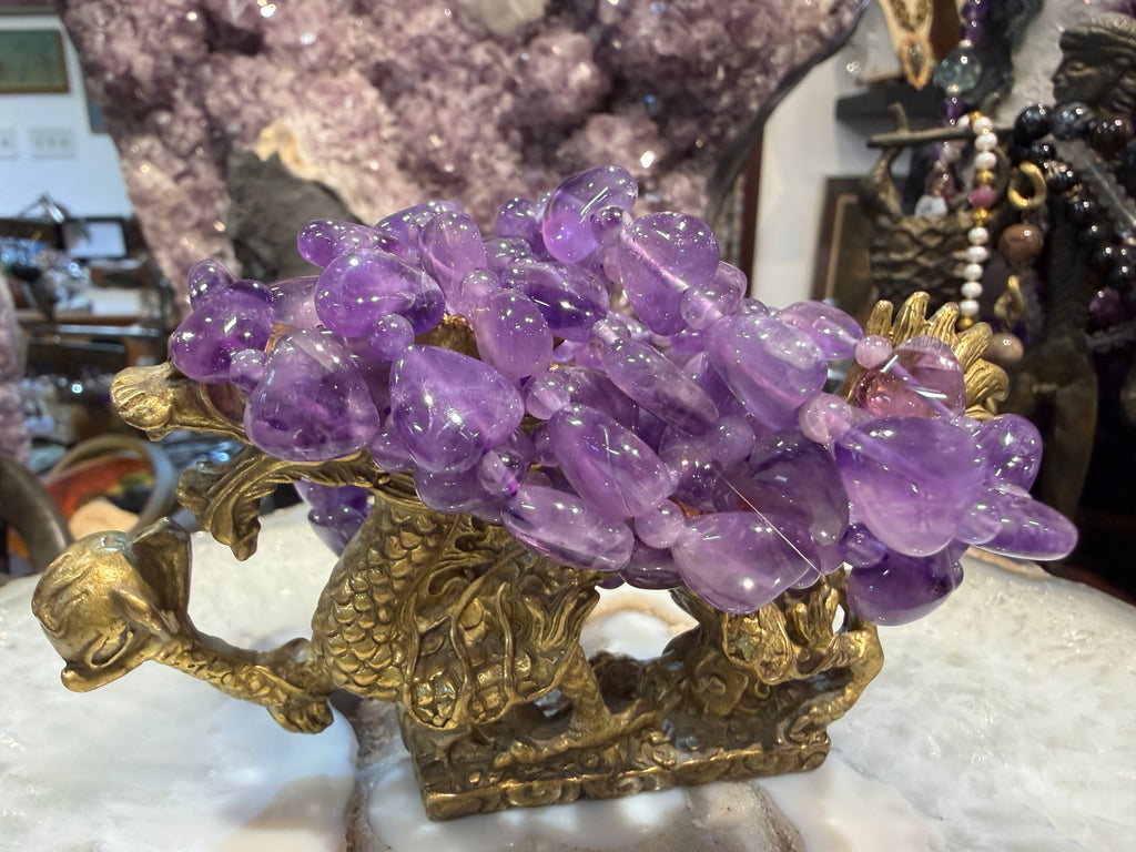 Lavender amethsyt heart gemstone bracelet